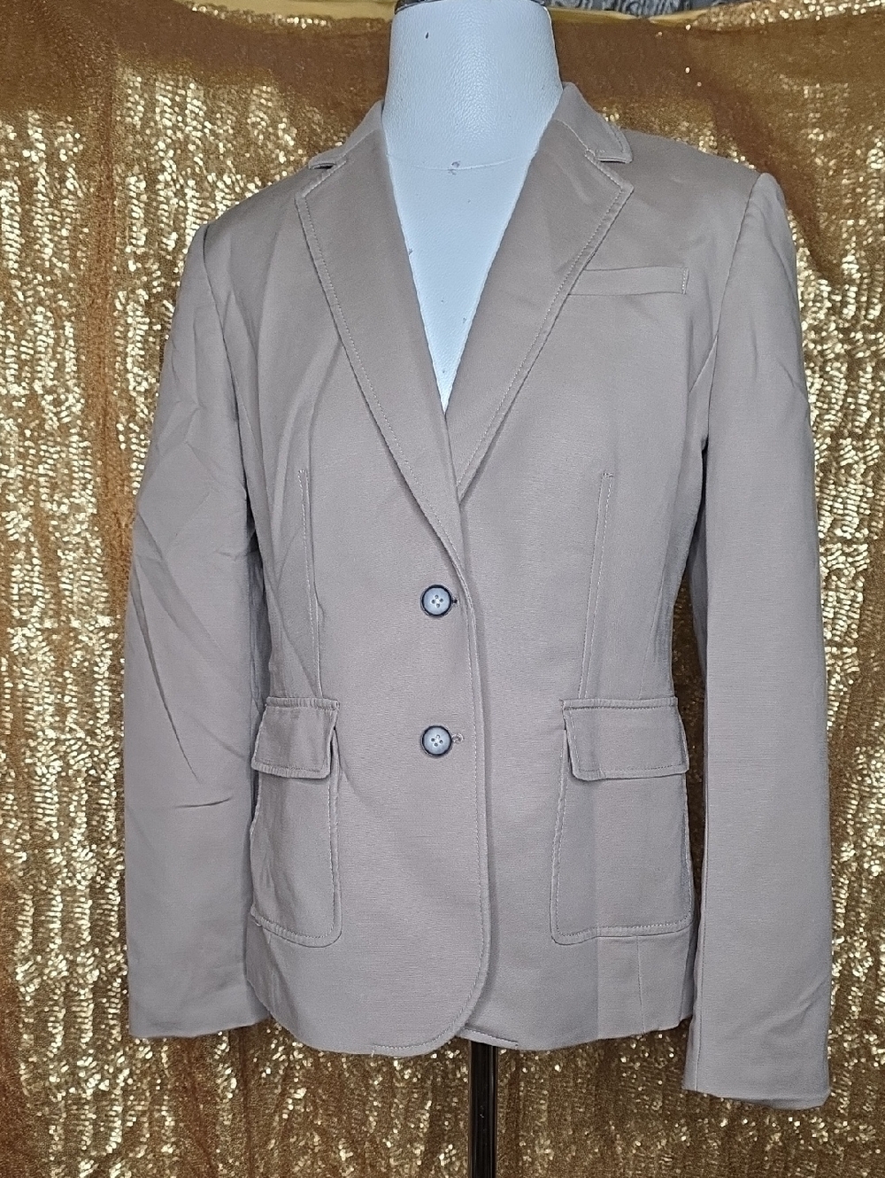Banana Republic Women's Beige Blazer - Tailored Two-Button Jacket